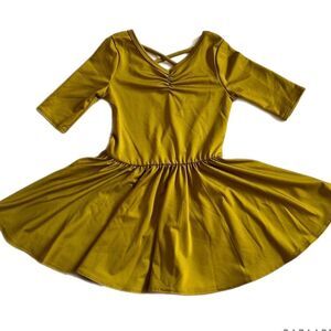 Dot Dot Smile 3/4 Sleeve Dress 2T Gold